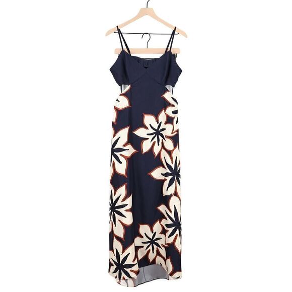 Madewell Open-Back Maxi Dress in Silk Floral Ink Size 12 NWT - Picture 3 of 7